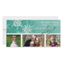 Christmas Damask Snowflake - Aqua Blue
