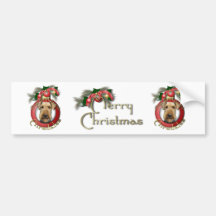 Christmas - Deck the Halls - Airedales Bumper Sticker