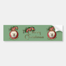 Christmas - Deck the Halls - Bichons Bumper Stickers