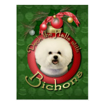 Christmas - Deck the Halls - Bichons Post Card