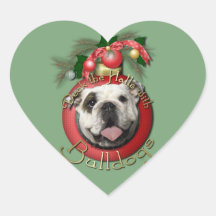 Christmas - Deck the Halls - Bulldogs Heart Sticker