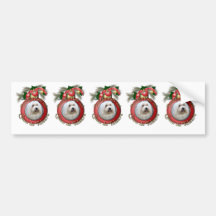 Christmas - Deck the Halls - Coton de Tulears Bumper Stickers
