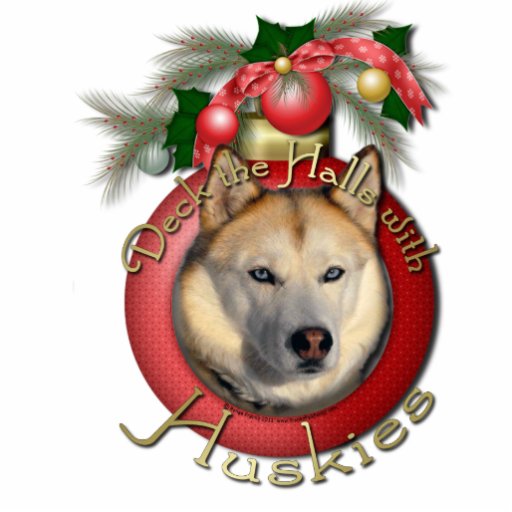 Christmas - Deck the Halls - Huskies - Copper Photo Cutouts