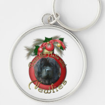 Christmas - Deck the Halls - Newfies Key Chain