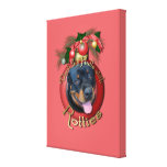 Christmas - Deck the Halls - Rotties - Harley Canvas Print