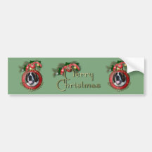 Christmas - Deck the Halls - Saint Bernards - Mae Bumper Sticker