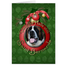 Christmas - Deck the Halls - Saint Bernards - Mae Card