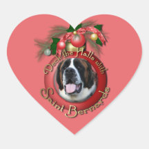 Christmas - Deck the Halls - Saint Bernards - Mae Stickers