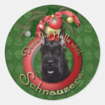 Christmas - Deck the Halls - Schnauzer Sticker