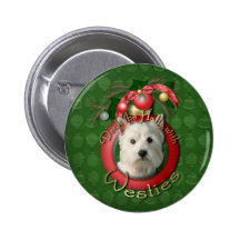 Christmas - Deck the Halls - Westies Button