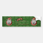 Christmas - Deck the Halls - Westies - Tank Bumper Stickers