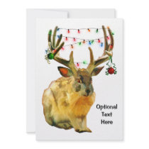 Christmas Decorated Jackalope Personalized Invite