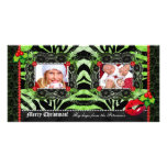 Christmas Diamonds n Lace Zebra Photo Template Photo Card Template