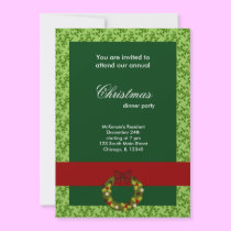 Christmas Dinner Damask invitations