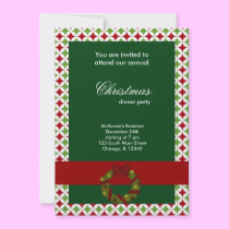 Christmas Dinner Diamonds invitations