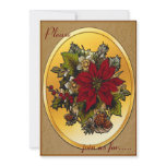 Christmas Dinner Invitation - Poinsettia