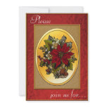 Christmas Dinner Invitation - Poinsettia