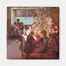 Christmas Dinner Refrigerator Magnet