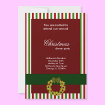 Christmas Dinner Stripes invitations