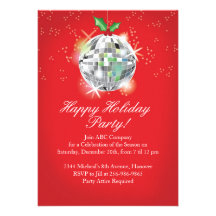 Christmas Disco Ball Party Invitations