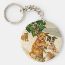 Christmas Dog Sled Key Chain