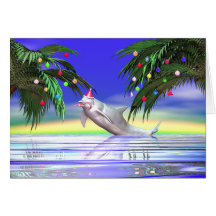 Christmas Dolphin Greeting Cards