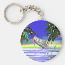 Christmas Dolphin Keychain