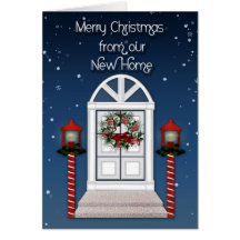 Christmas Door Address Change Greeting Greeting Cards