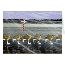 Christmas Ducks Skating Card