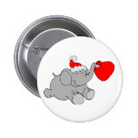 Christmas Elephant Red Heart buttons