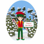 Christmas Elf with Candy Canes Photo Sculpture photo sculptures