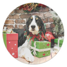Christmas - English Springer Spaniel - Mac Dinner Plate