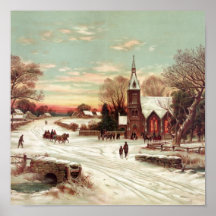 "Christmas Eve Winter Scene" poster/print