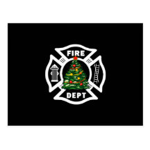 Christmas Fire Dept Post Card