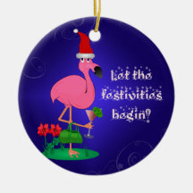 Christmas Flamingo Ornament