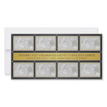 Christmas Frame Collage Gold Black photo cards