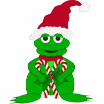 Christmas Frog Ornament Photo Cutouts