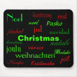 Christmas From Around The World In Black mousepads