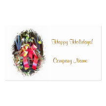 CHRISTMAS GARLAND BUSINESS CARD TEMPLATE