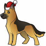 Christmas German Shepherd photo sculptures