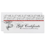 Christmas Gift Certificate Retail Floral Red Black rack cards