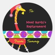 Christmas Gift Sticker (Giraffe) - Customisable