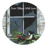CHRISTMAS GIFT STICKERS: CHICKADEE: WINDOW