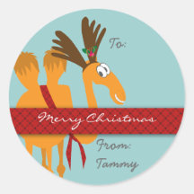 Christmas Gift Tag Sticker (Camel) - Customisable