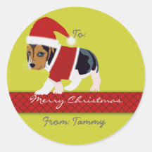 Christmas Gift Tag Sticker (Dog) - Customisable