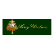 Christmas gift tag: tree business card template