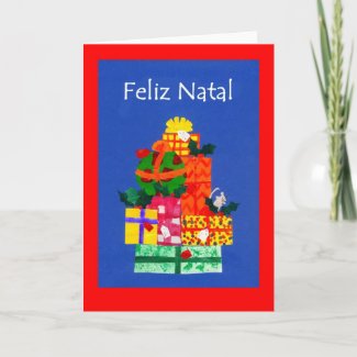 Christmas Gifts Card with Portuguese Greeting card