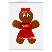 Christmas Gingerbread Girl Greeting Card