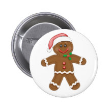 Christmas Gingerbread man Button