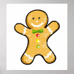 Christmas gingerbread man cookie posters